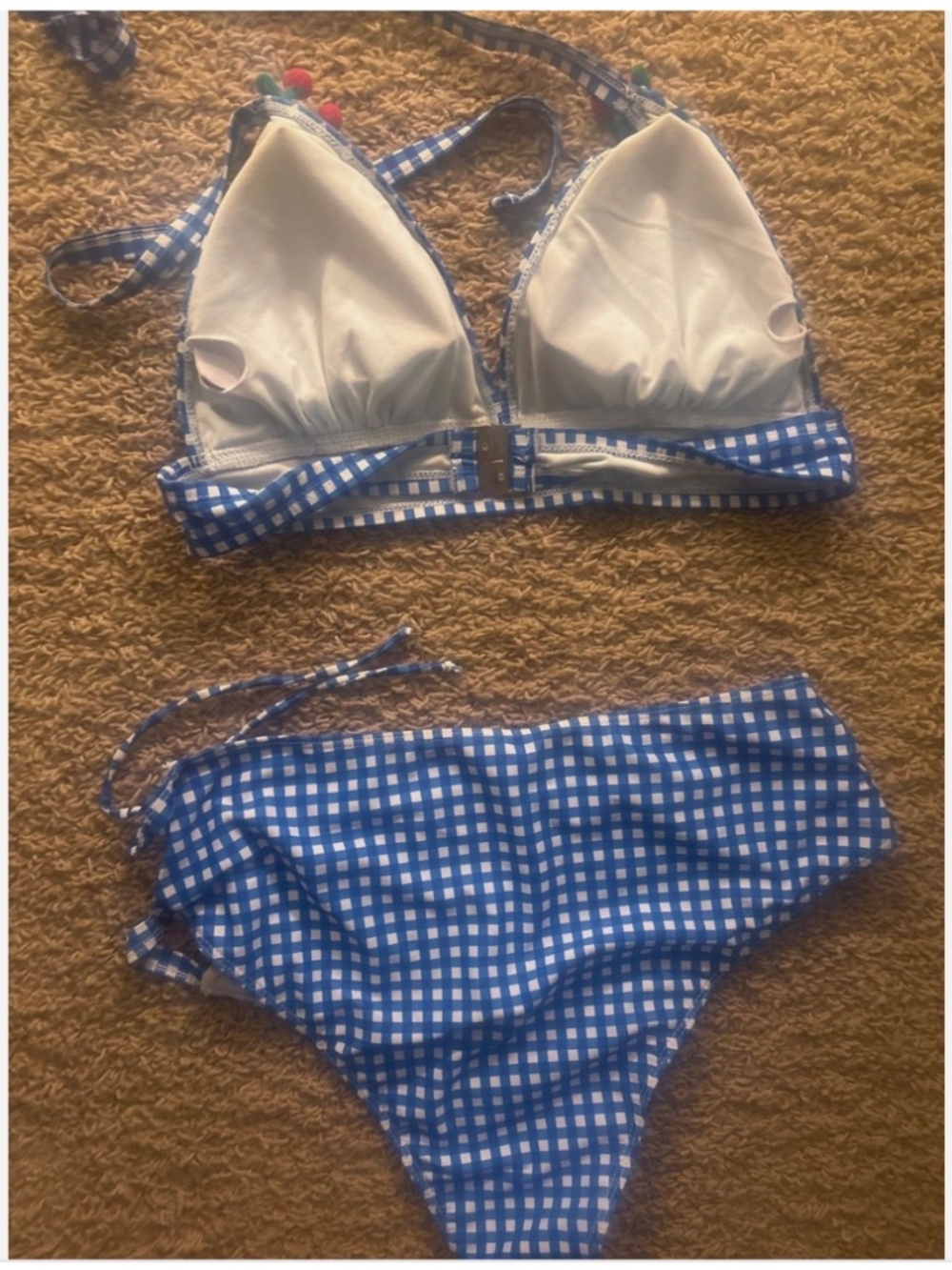 Pinup Cherry and Blue/ White Gingham pattern Swimsuit XL (Shein size 1XL) - Picture 5 of 5